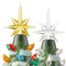 Casafield Hand Painted Ceramic Christmas Tree, 12-Inch Pre-Lit Tree with 100 Multi Color Lights and 2 Star Toppers